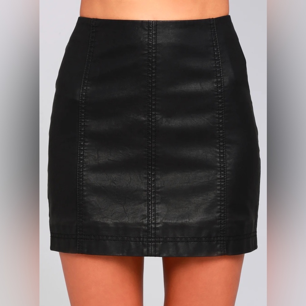 Free People Vegan Leather Mini Skirt